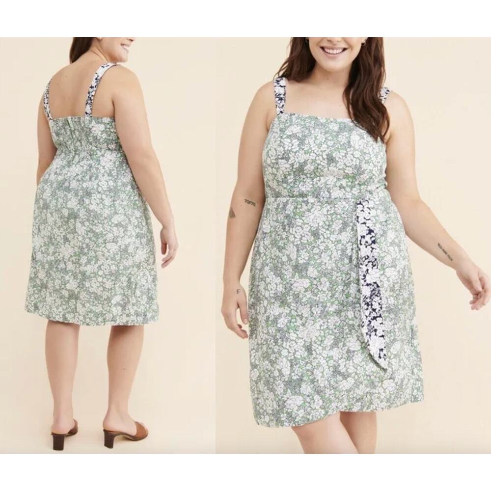 Anthropologie | Maeve | Maeve Keely Floral Dress Green | Sz 16